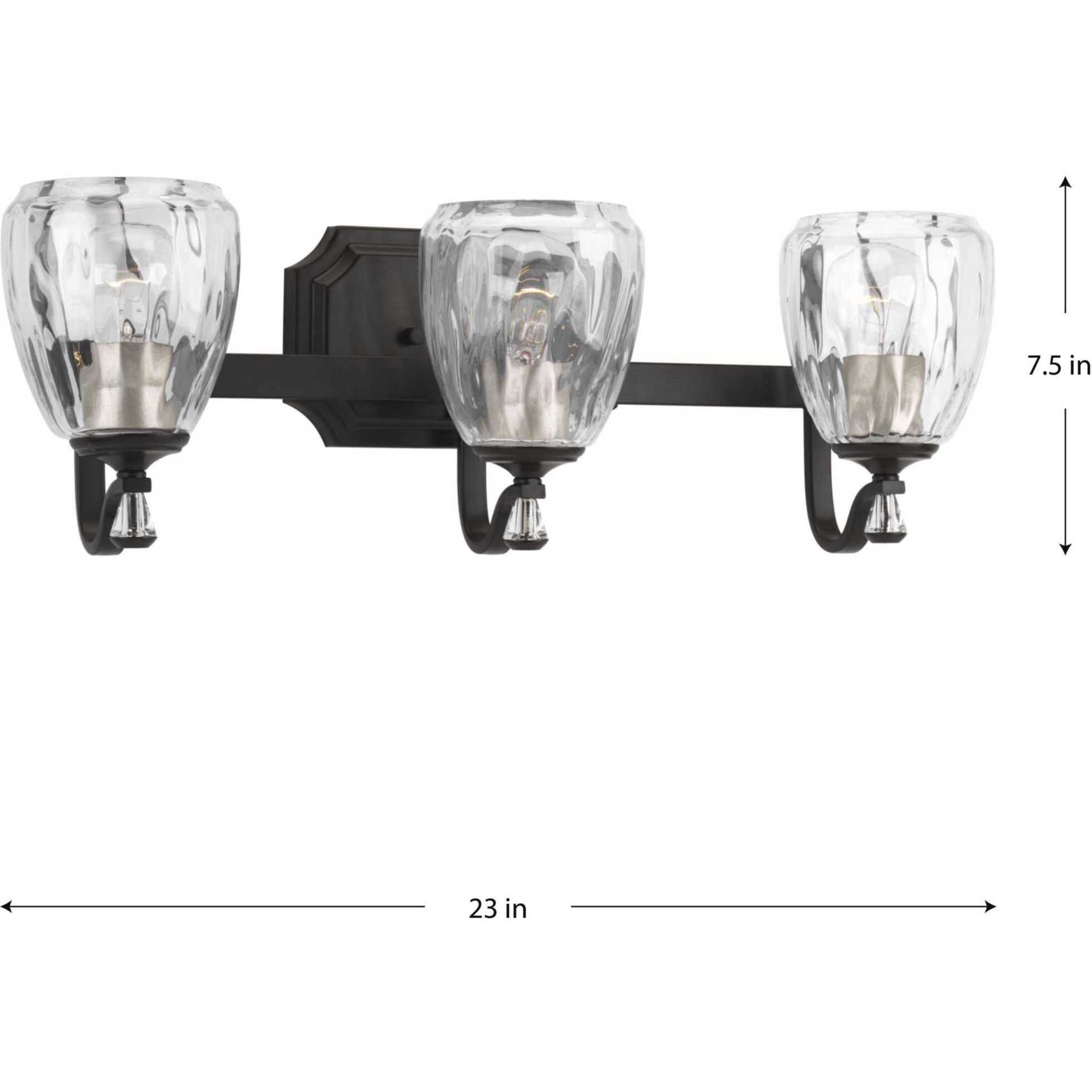 Anjoux 3 Light 23 inch Antique Bronze Bath Vanity Wall Light