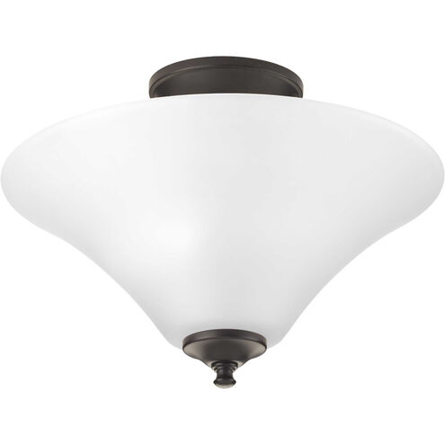 Joy 2 Light 13.31 inch Antique Bronze Semi-Flush Mount Ceiling Light