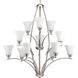 Joy 12 Light 38 inch Brushed Nickel Chandelier Ceiling Light in Etched