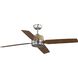 Shaffer II 56 inch Antique Nickel with Classic Walnut/Grey Weathered Wood Blades Ceiling Fan, Progress LED