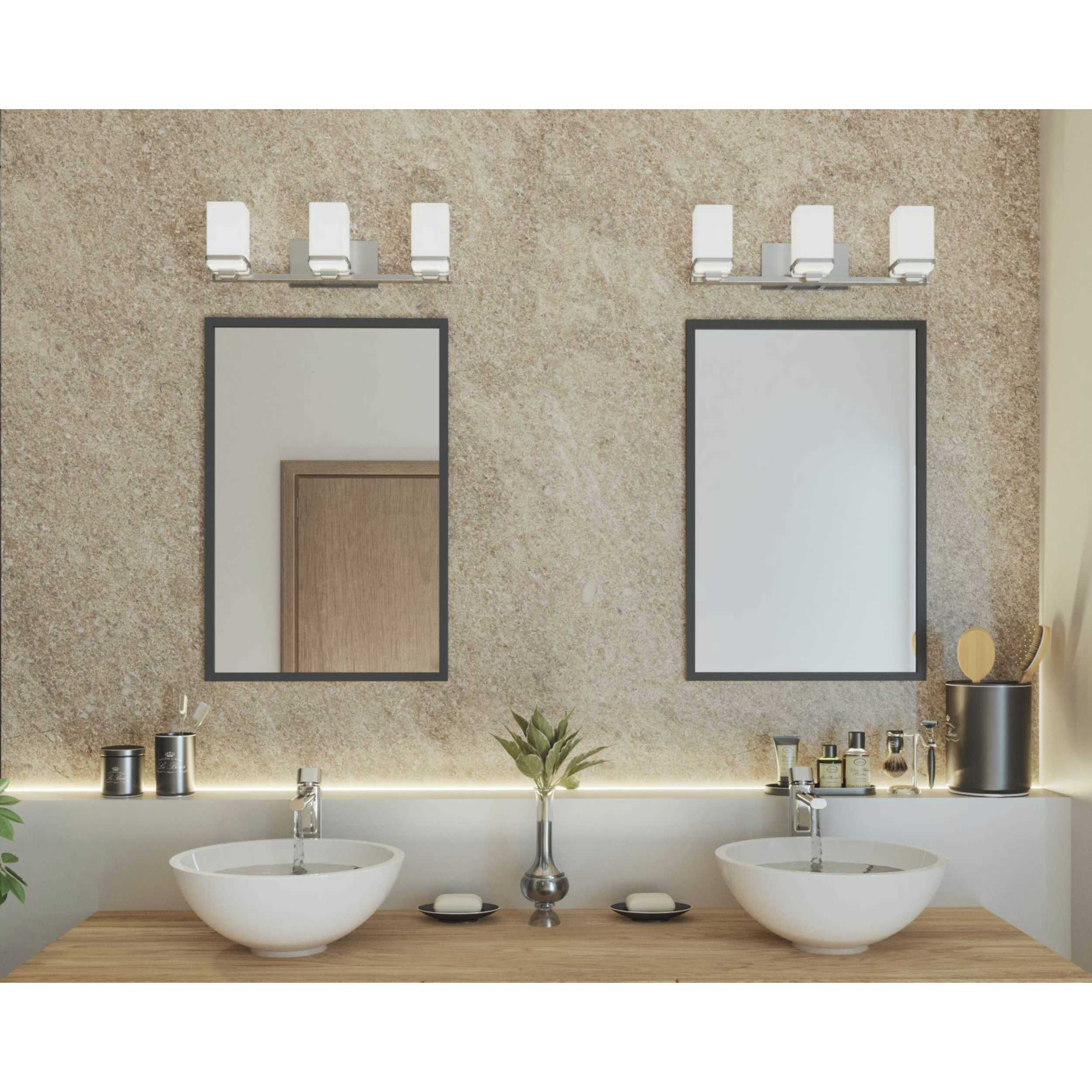 Metric 3 Light 22 inch Polished Chrome Bath Vanity Wall Light, Design Series