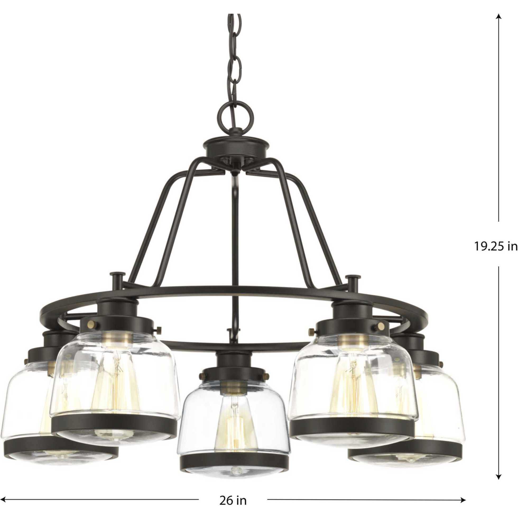 Judson 5 Light 26 inch Antique Bronze Chandelier Ceiling Light