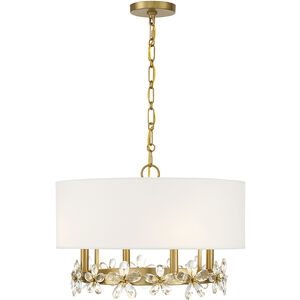 Dahlia 4 Light 21 inch Warm Brass Pendant Ceiling Light