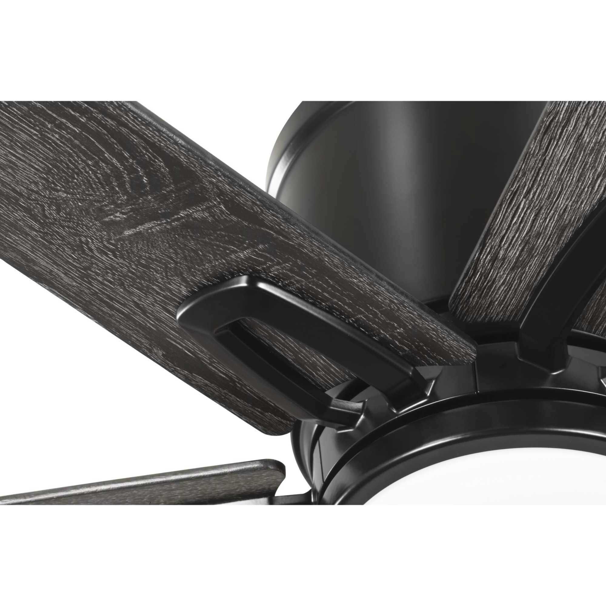 Bexar 54 inch Matte Black with Distressed Ebony/Matte Black Blades Ceiling Fan, Progress LED