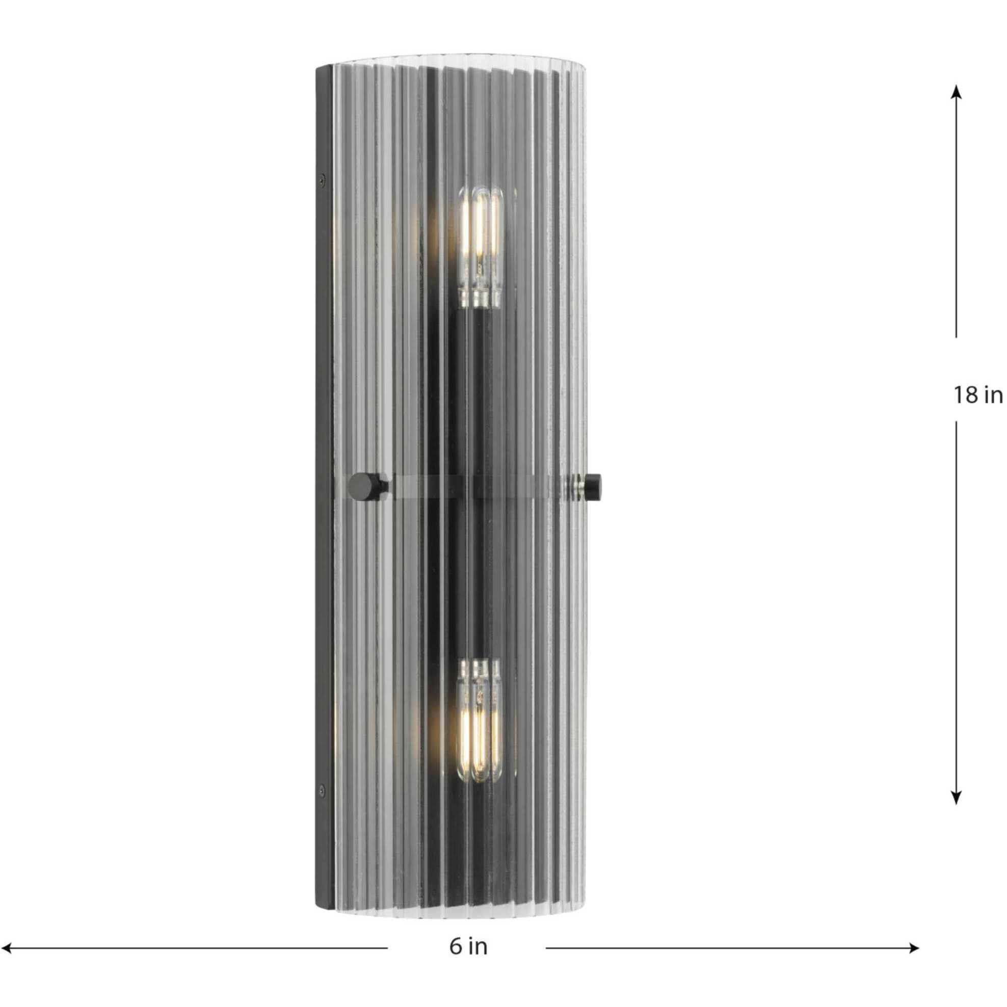 Seville 2 Light 3 inch Matte Black ADA Wall Sconce Wall Light, Design Series