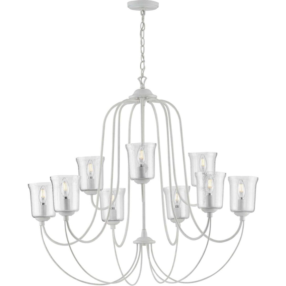 Bowman 9 Light 37 inch Cottage White Chandelier Ceiling Light