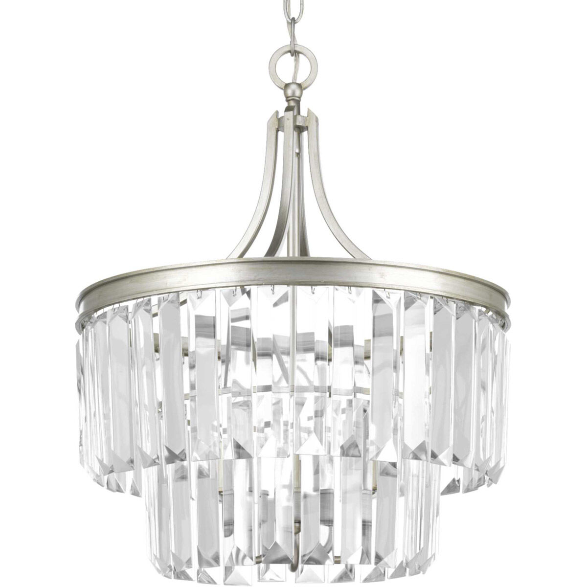 Glimmer 3 Light 16 inch Silver Ridge Semi-Flush Mount Convertible Ceiling Light, Design Series