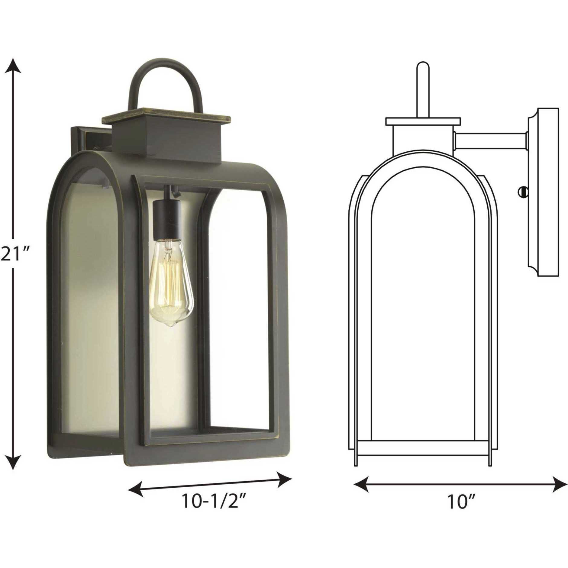 Refuge 1 Light 21 inch Oil Rubbed Bronze Outdoor Wall Lantern, Large