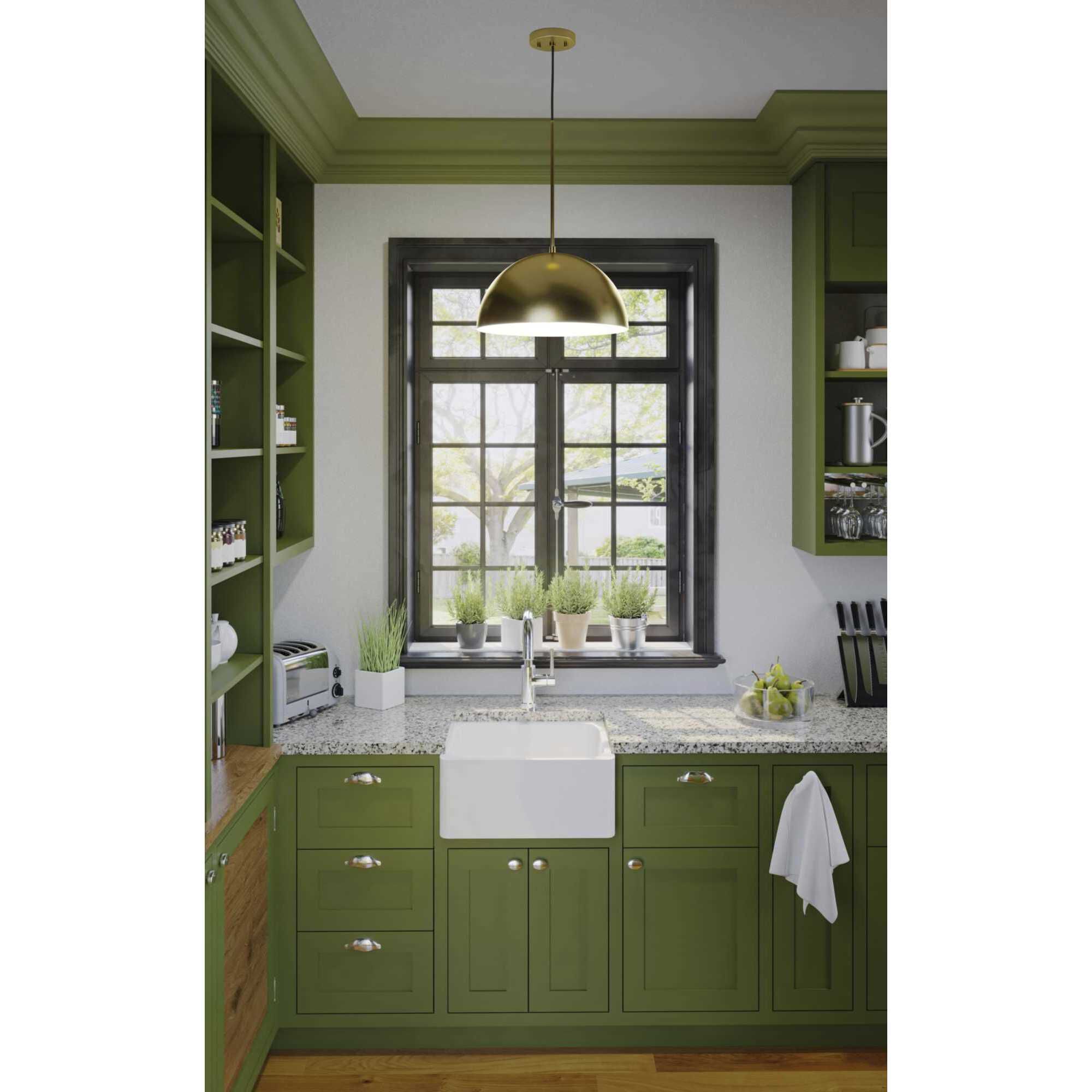 Dome LED LED 16 inch Satin Aluminum Pendant Ceiling Light, Progress LED