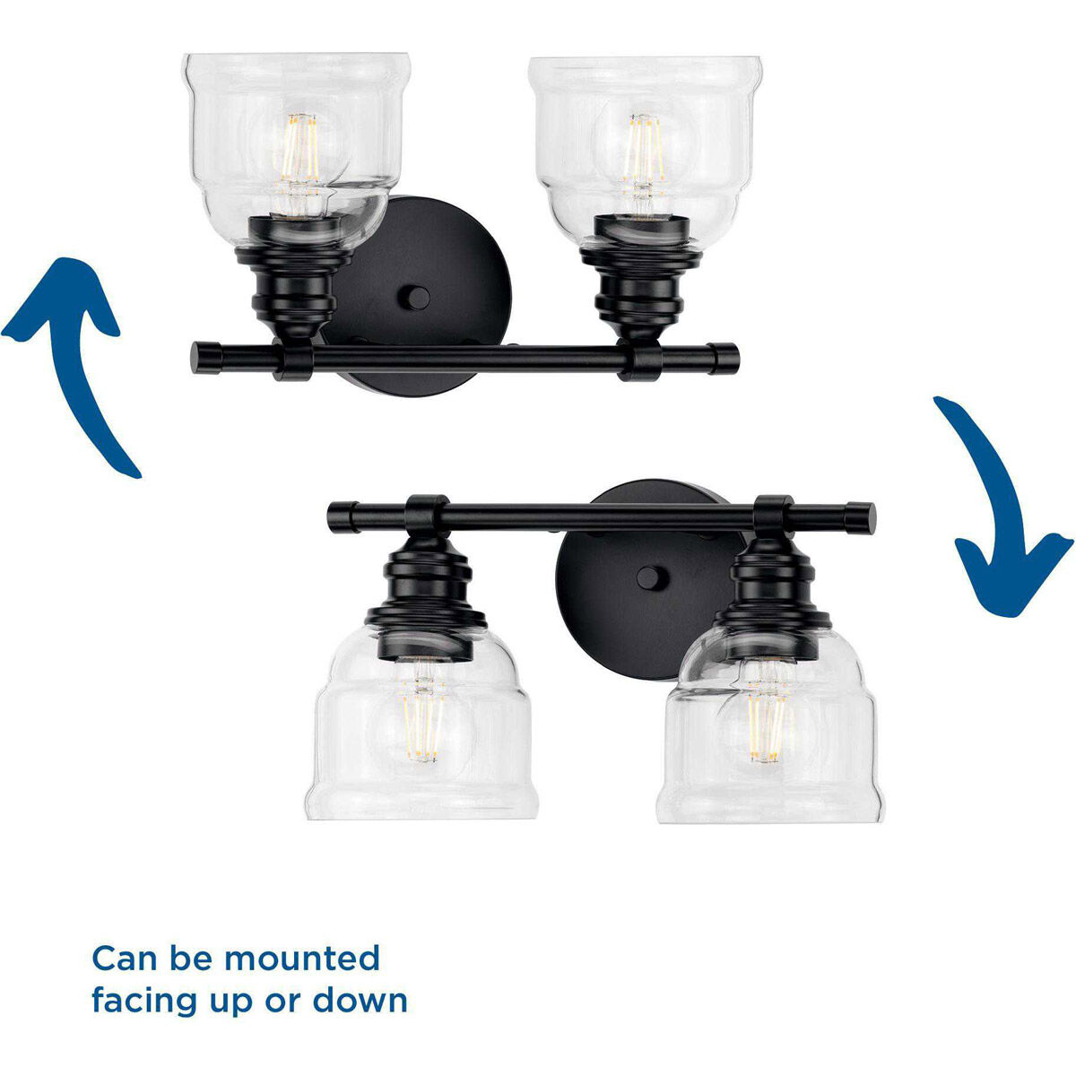 Ambrose 2 Light 13 inch Matte Black Bath Vanity Wall Light