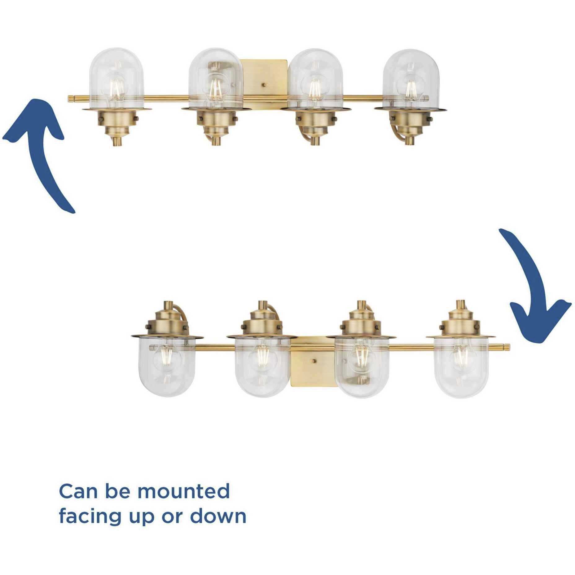 Northlake 4 Light 32.5 inch Vintage Brass Bath Light Wall Light