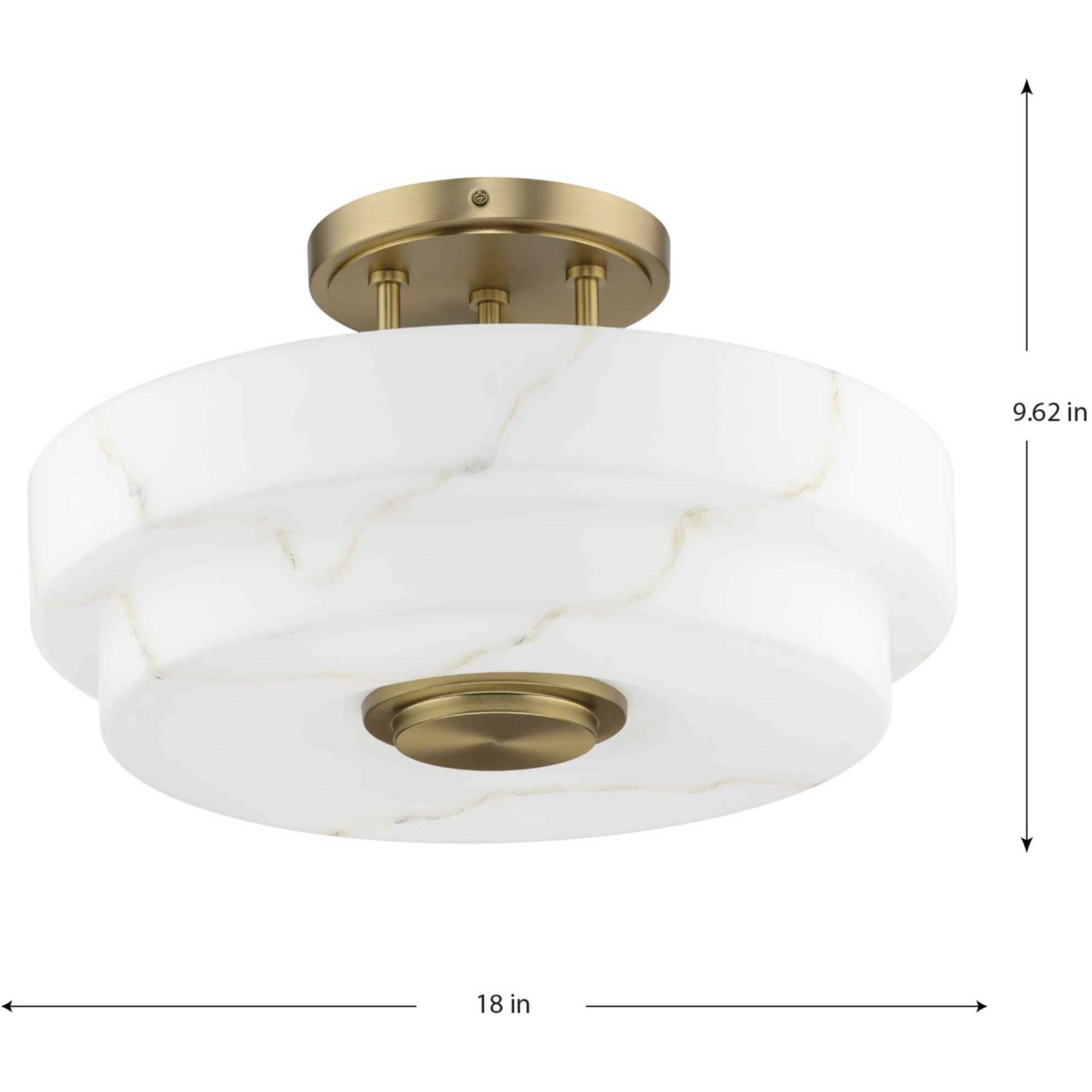 Tosca 3 Light 18 inch Brushed Bronze Semi-Flush Mount Ceiling Light, Design Series