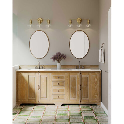 Hansford 3 Light 25 inch Vintage Brass Bath Vanity Wall Light