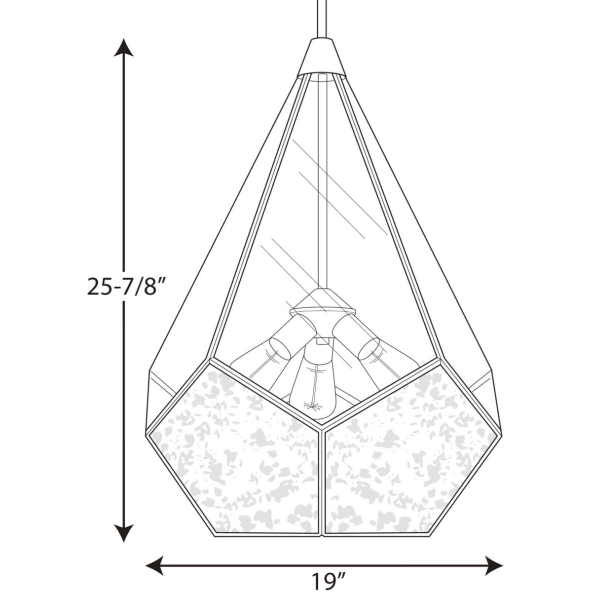 Cinq 3 Light Antique Bronze Pendant Ceiling Light, Design Series