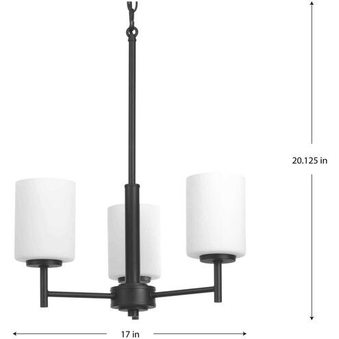 Replay 3 Light 17 inch Black Chandelier Ceiling Light