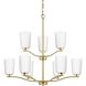 Adley 9 Light 28 inch Satin Brass Chandelier Ceiling Light