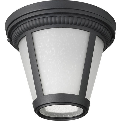 Westport LED 9 inch Black Flush Mount Ceiling Light in Integrated LED, Etched Seeded