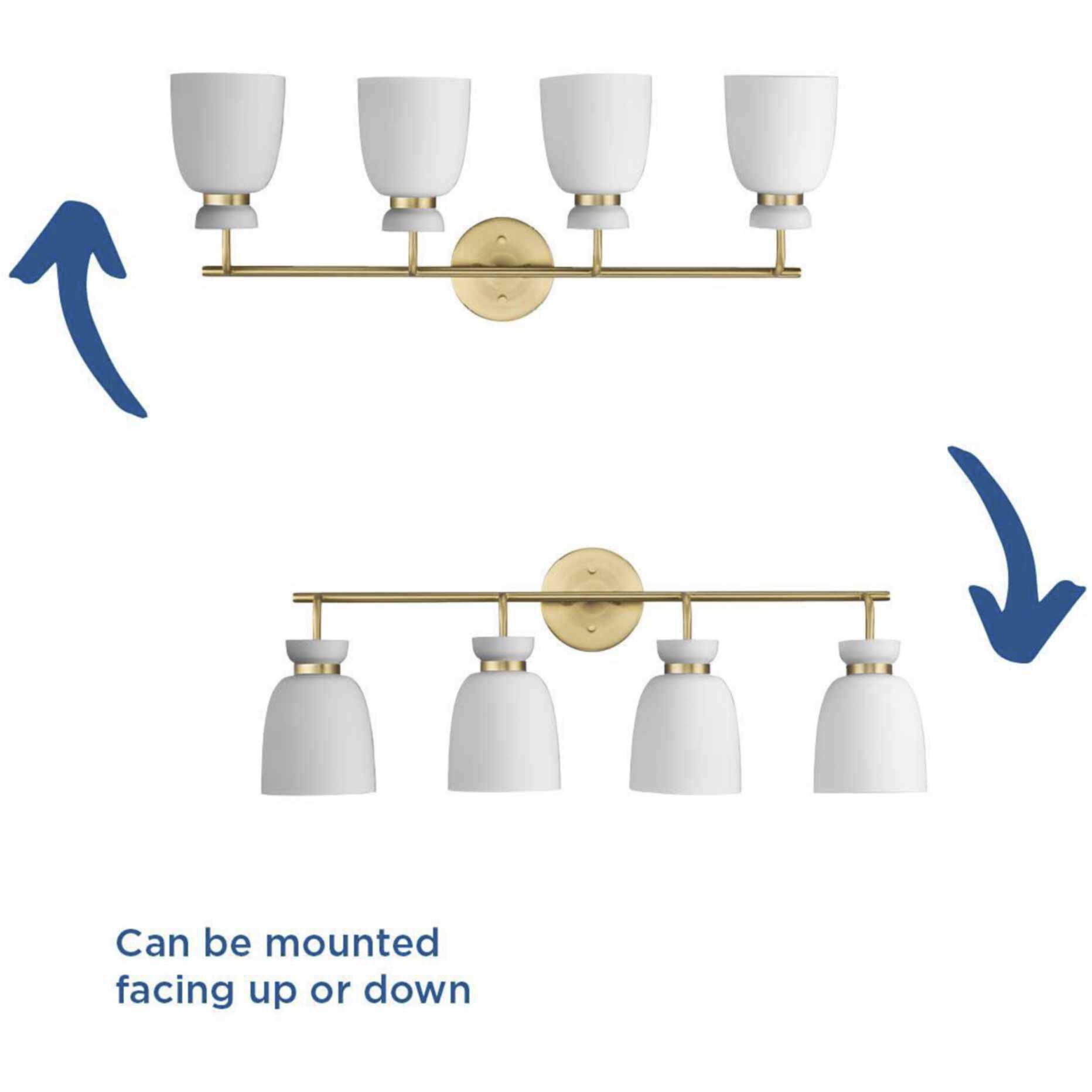 Lexie 4 Light 30 inch Brushed Gold Bathroom Vanity Light Wall Light