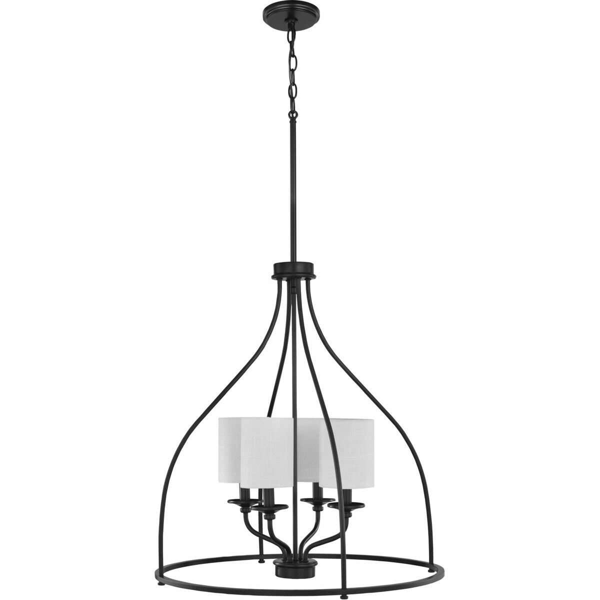 Bonita 4 Light 23 inch Matte Black Foyer Chandelier Ceiling Light, Design Series