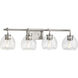 Caisson 4 Light 32 inch Brushed Nickel Bath Vanity Wall Light