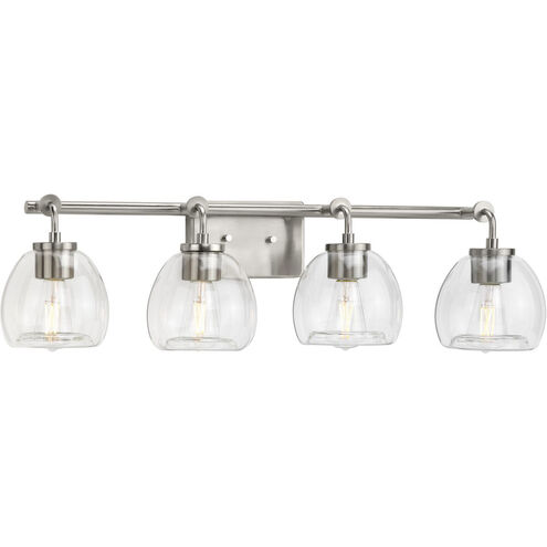 Caisson 4 Light 32 inch Brushed Nickel Bath Vanity Wall Light