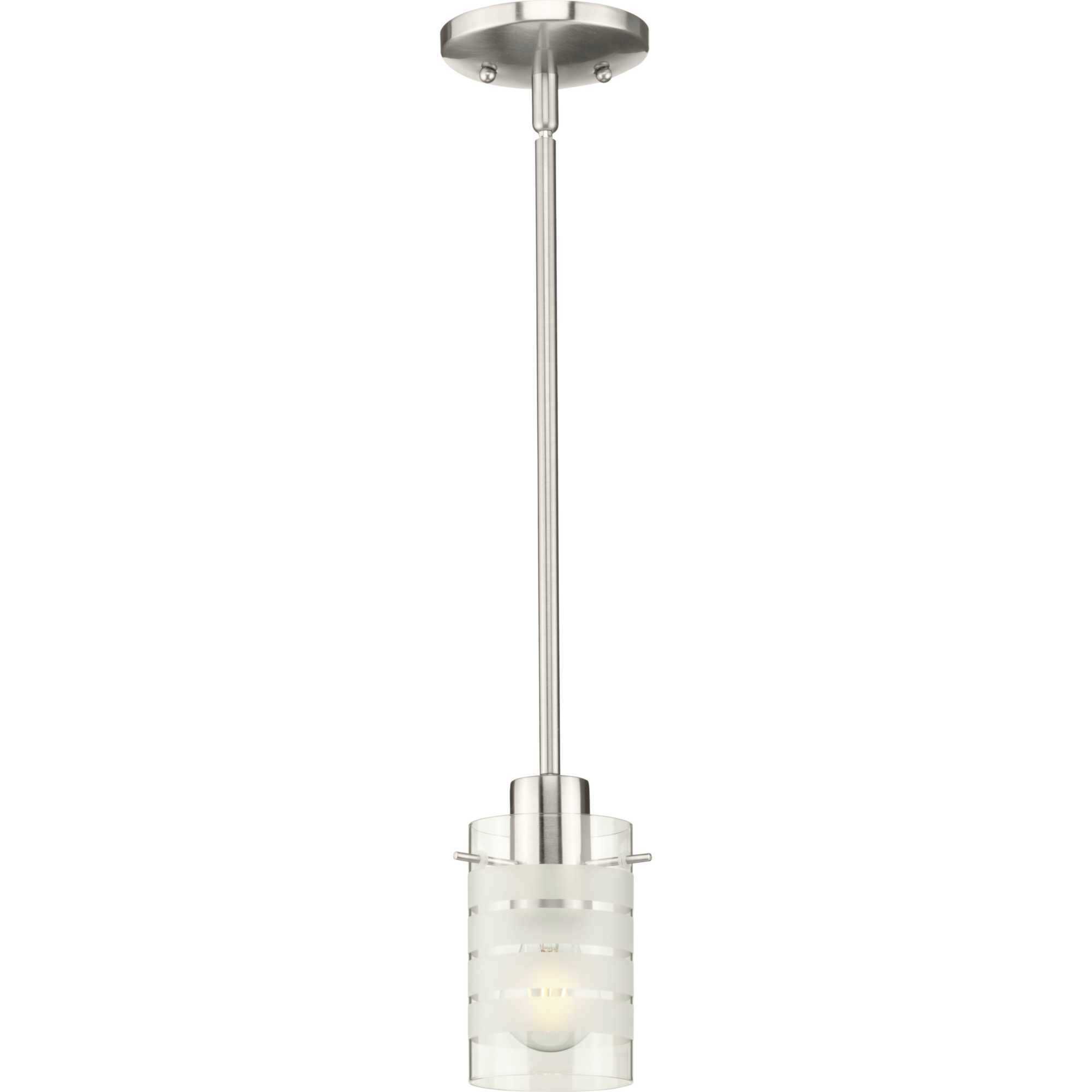 Glass Pendants 1 Light 5.31 inch Brushed Nickel Mini-Pendant Ceiling Light