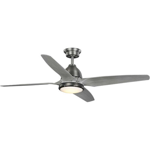 Alleron 56 inch Antique Nickel with Grey Weathered Wood Blades Ceiling Fan