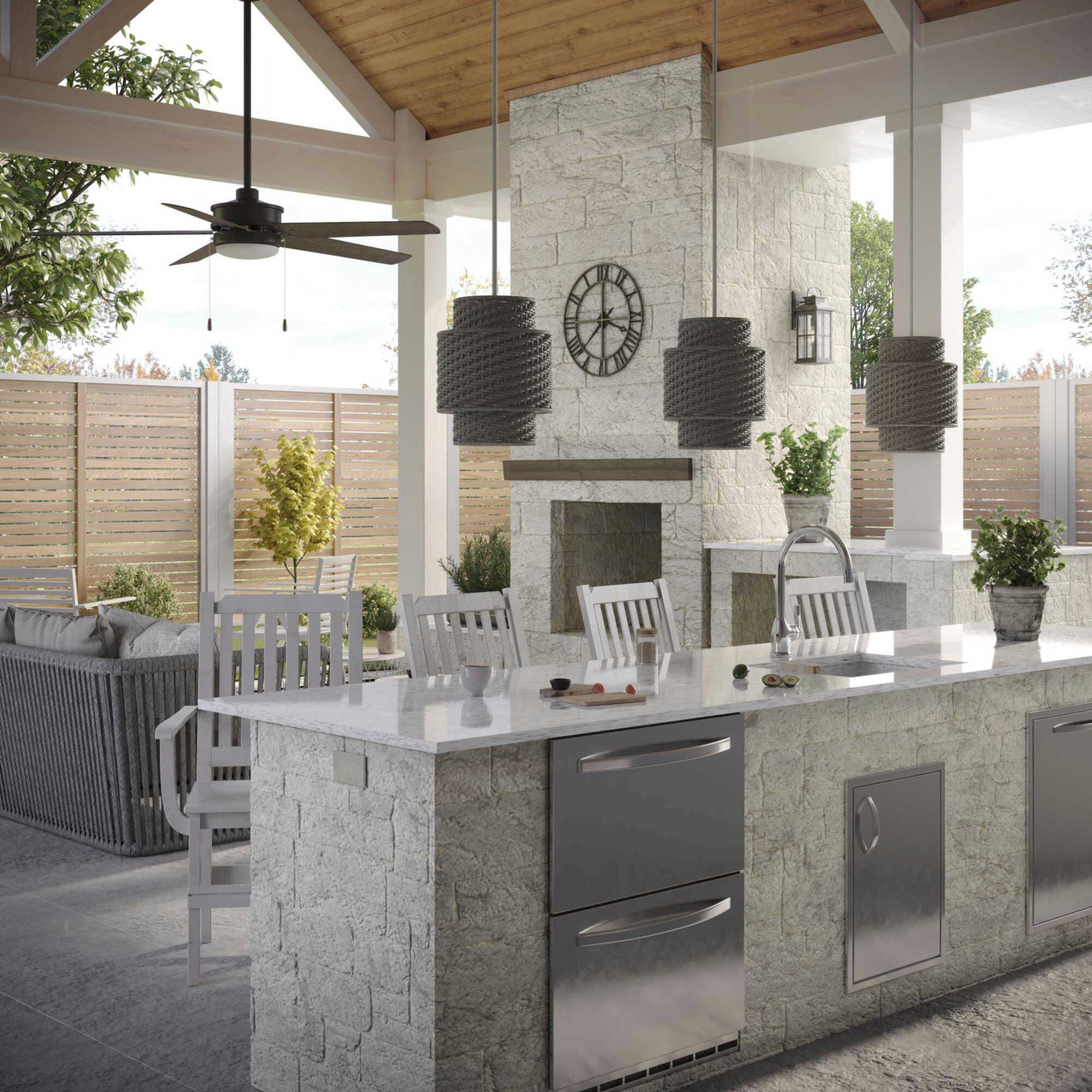 Manteo 1 Light Cottage White Outdoor Pendant