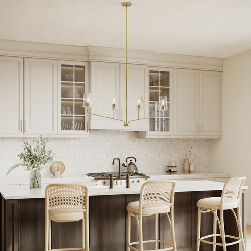 Celino Linear Chandelier Ceiling Light in Champagne Bronze