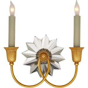 J. Randall Powers Huntington 2 Light 10.25 inch Hand-Rubbed Antique Brass Double Sconce Wall Light
