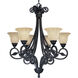 Le Jardin 6 Light 28 inch Espresso Chandelier Ceiling Light