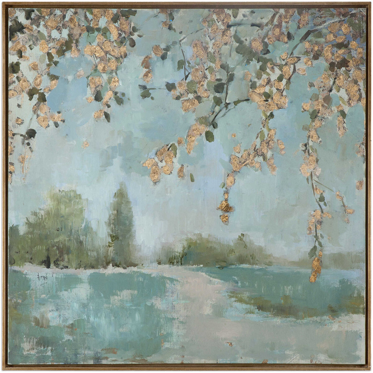 Peaceful Blue and Green Landscape Wall Art