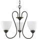 Heart 3 Light 21.69 inch Antique Bronze Chandelier Ceiling Light