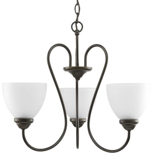 Heart 3 Light 21.69 inch Antique Bronze Chandelier Ceiling Light