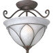 Verona 2 Light 15 inch Cobblestone Semi-Flush Mount Ceiling Light