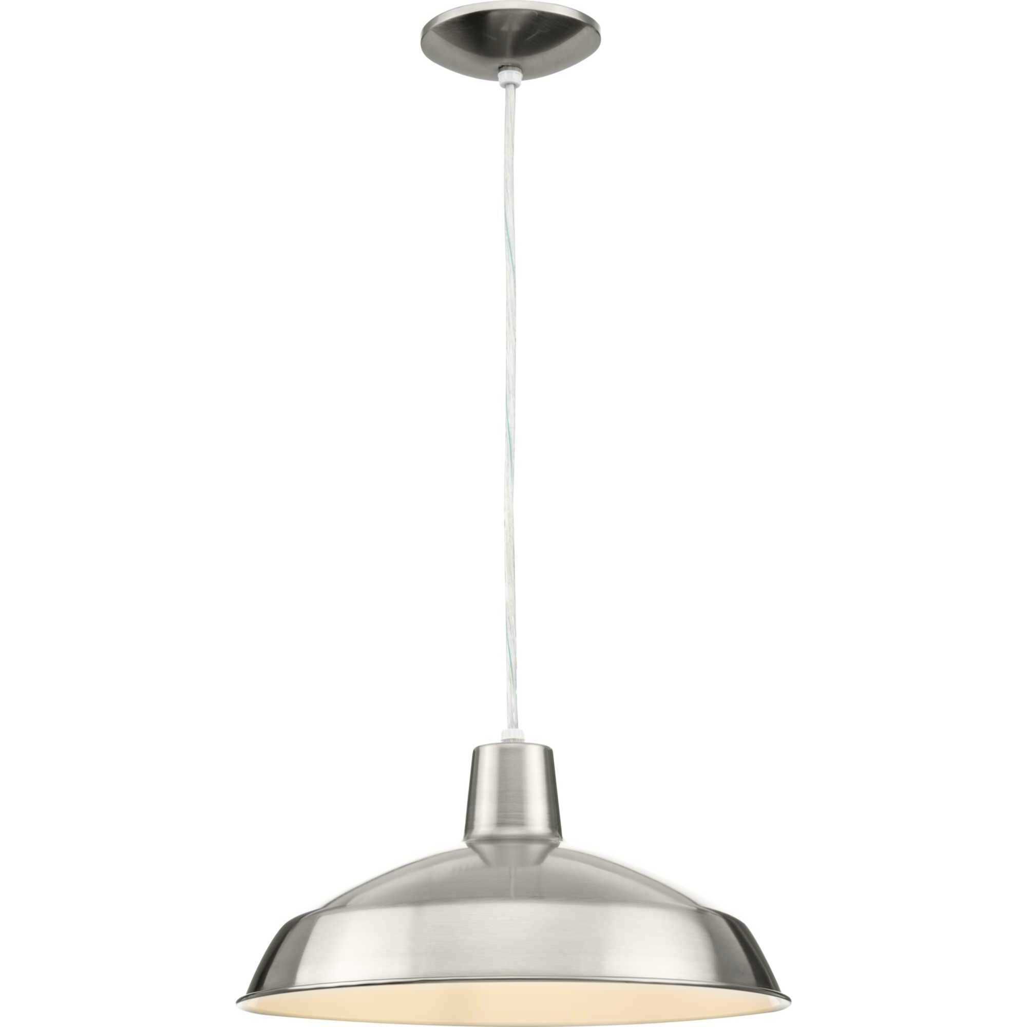 Metal Shade 1 Light 16 inch Brushed Nickel Pendant Ceiling Light in Standard Lamping