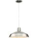 Metal Shade 1 Light 16 inch Brushed Nickel Pendant Ceiling Light in Standard Lamping