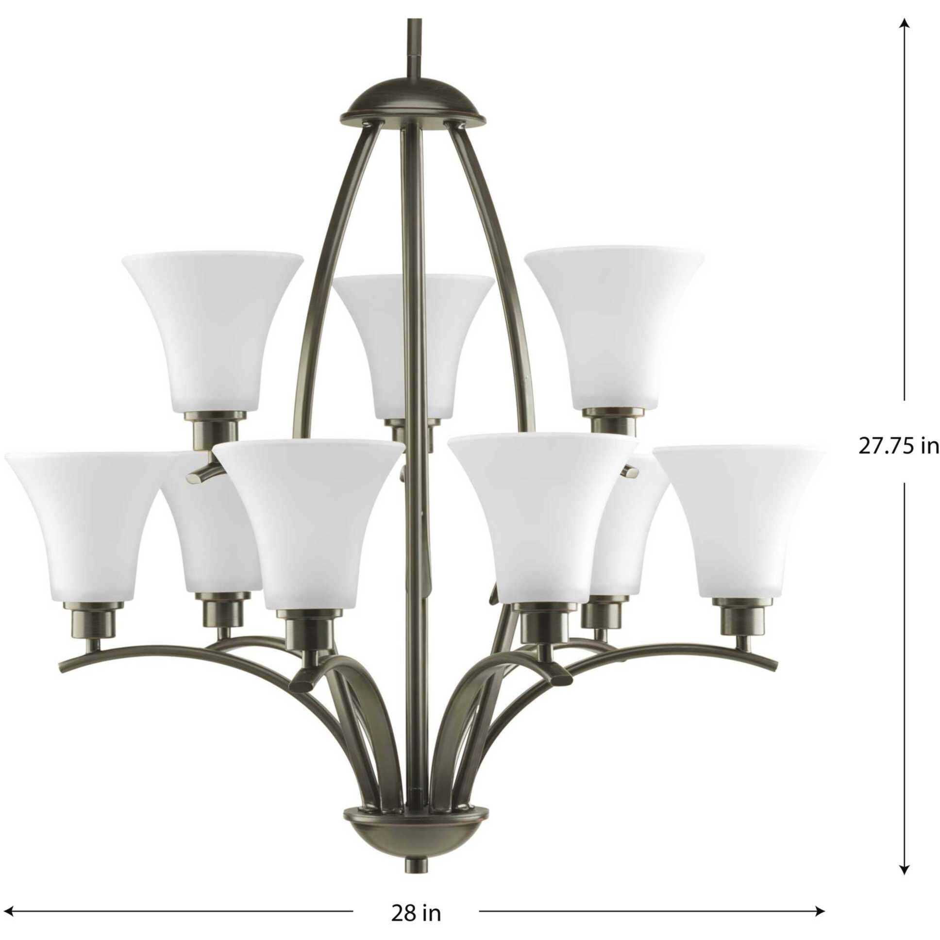 Joy 9 Light 28 inch Antique Bronze Chandelier Ceiling Light