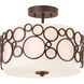 Bingo 2 Light 14 inch Venetian Bronze Semi-Flush Mount Ceiling Light