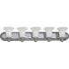 Opal Glass 5 Light 36 inch Polished Chrome Bath Vanity Wall Light