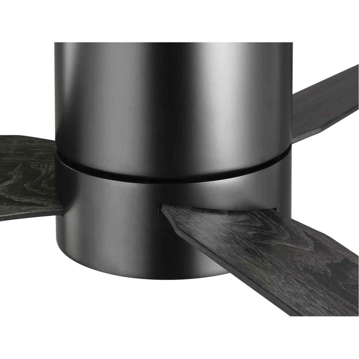 Braden 44 inch Black with Black/Distressed Ebony Blades Hugger Ceiling Fan, Progress LED