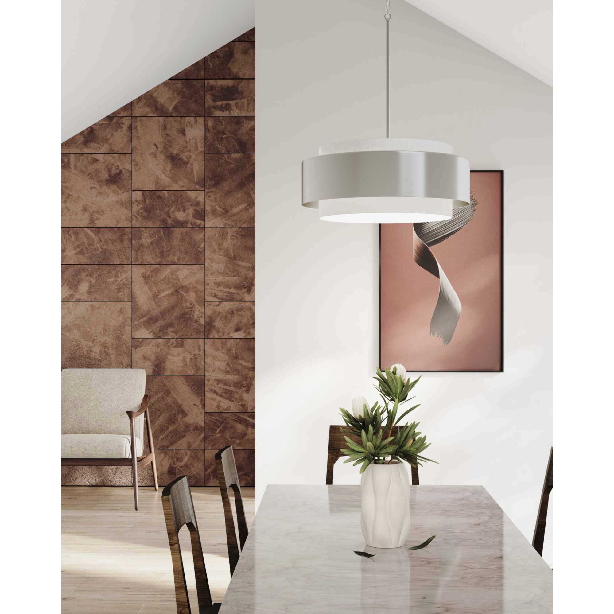 Silva 3 Light 22 inch Brushed Nickel Pendant Ceiling Light, Design Series