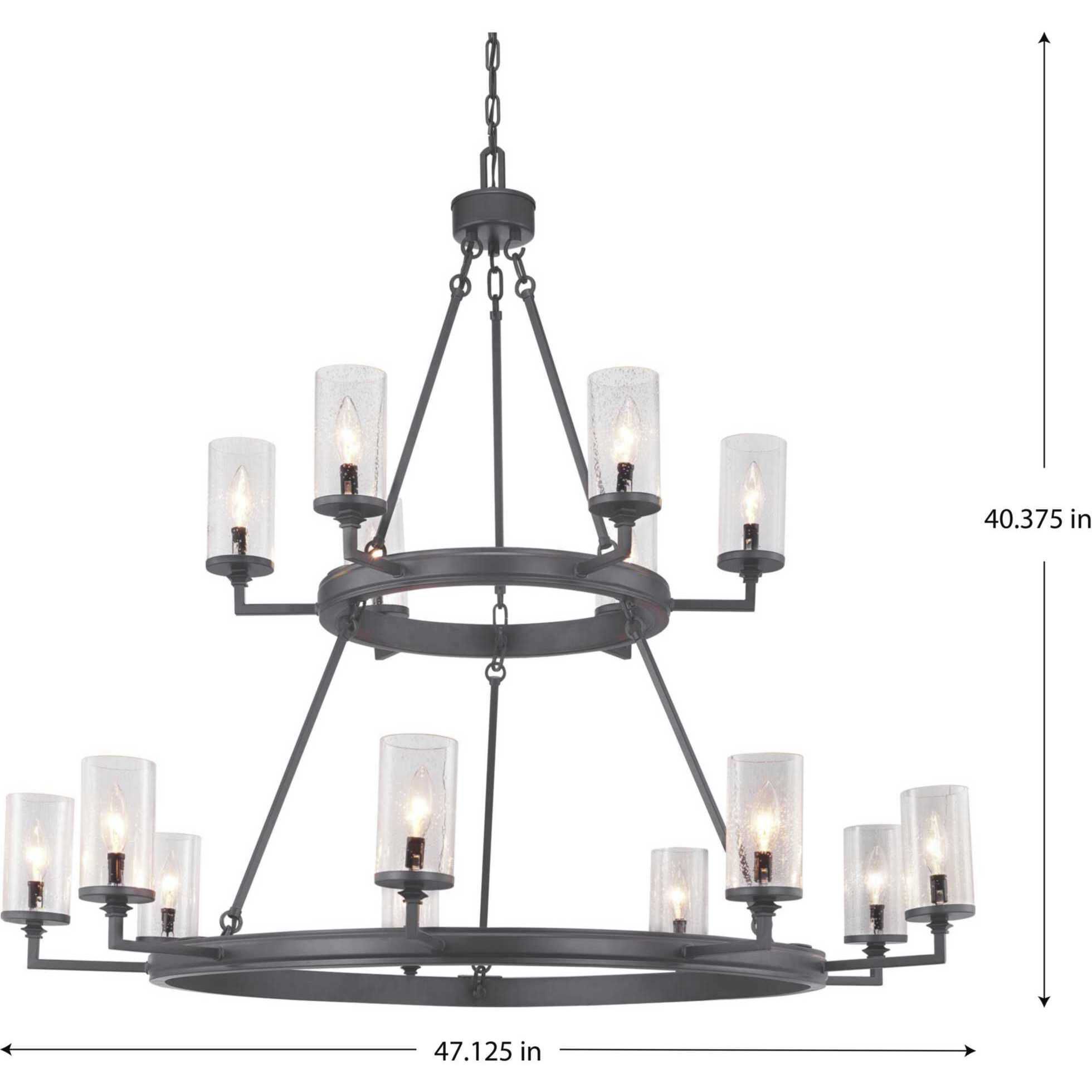 Gresham 15 Light 47 inch Graphite Chandelier Ceiling Light, Design Series