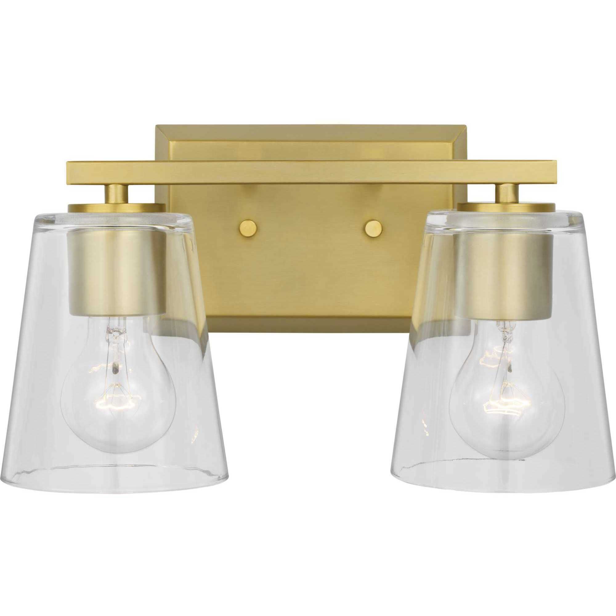 Vertex 2 Light 12.87 inch Brushed Gold Bath Light Wall Light