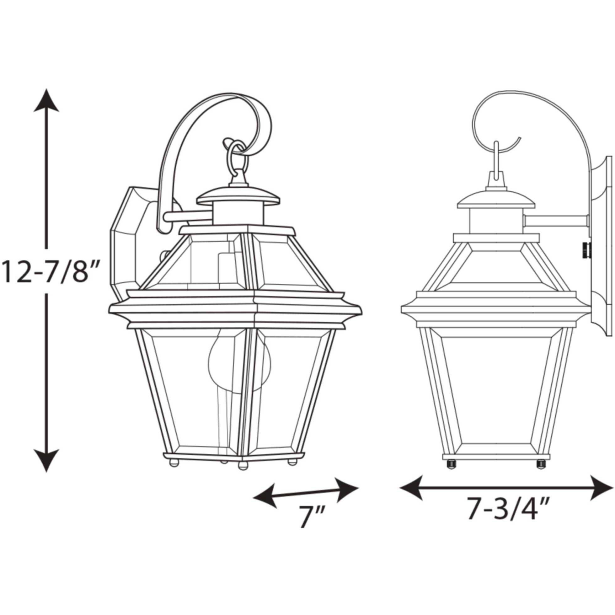 Burlington 1 Light 13 inch Antique Bronze Outdoor Wall Lantern, Small