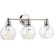 Hansford 3 Light 25 inch Polished Nickel Bath Vanity Wall Light