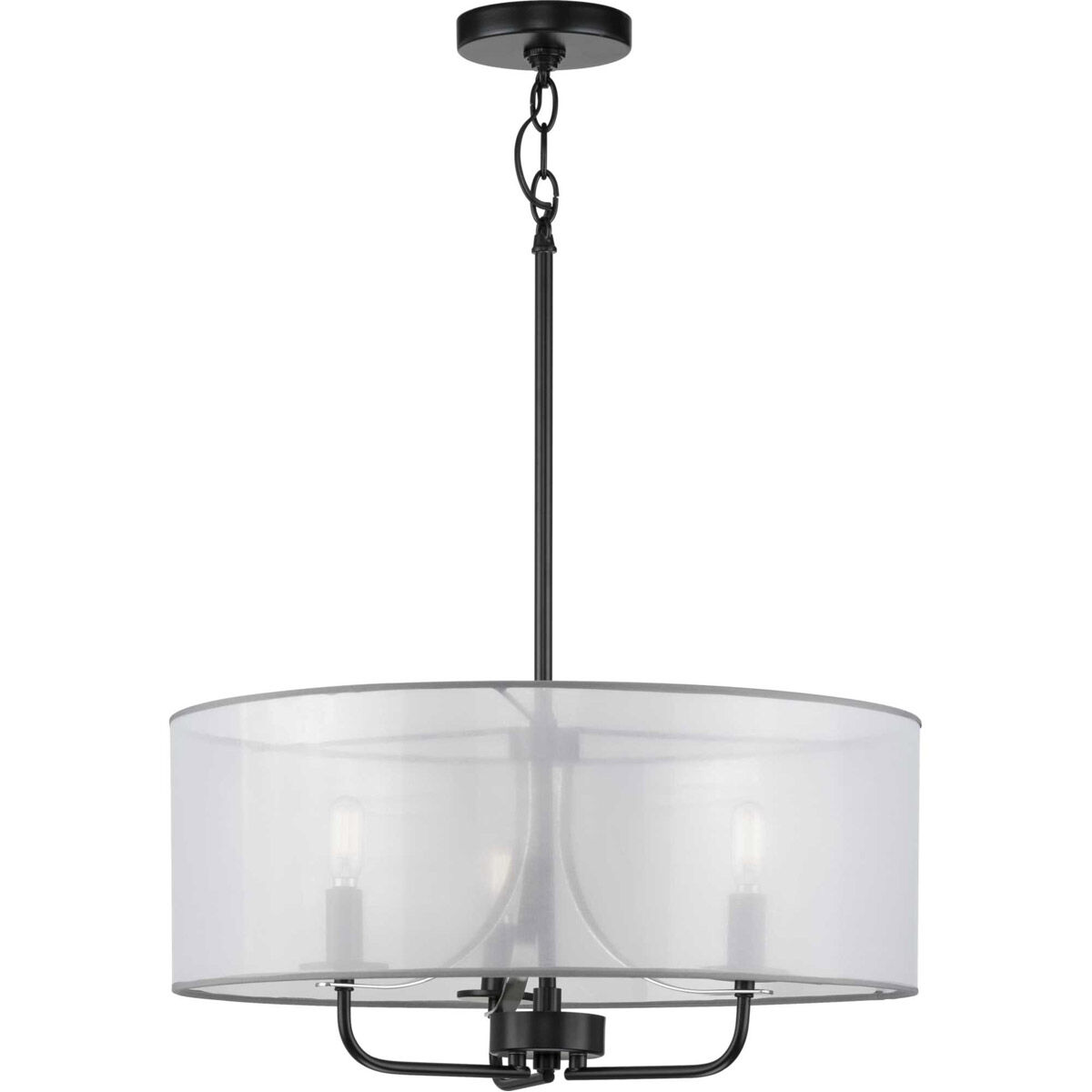 Riley 3 Light Matte Black Pendant Ceiling Light
