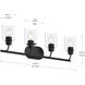 Reines 4 Light 31.75 inch Matte Black Bath Vanity Wall Light