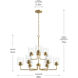 Merry 9 Light 28 inch Brushed Gold Chandelier Ceiling Light