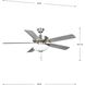 AirPro Builder 52 inch Brushed Nickel with Silver/Grey Weathered Wood Blades Ceiling Fan
